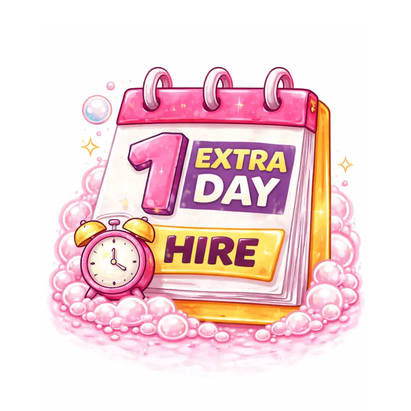 Calendar showing one extra day of hire